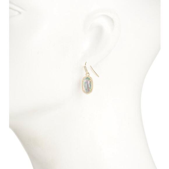 *SOLD* NWT! Kendra Scott Lee Gold Drop Earrings in Lilac Abalone - Picture 3 of 6